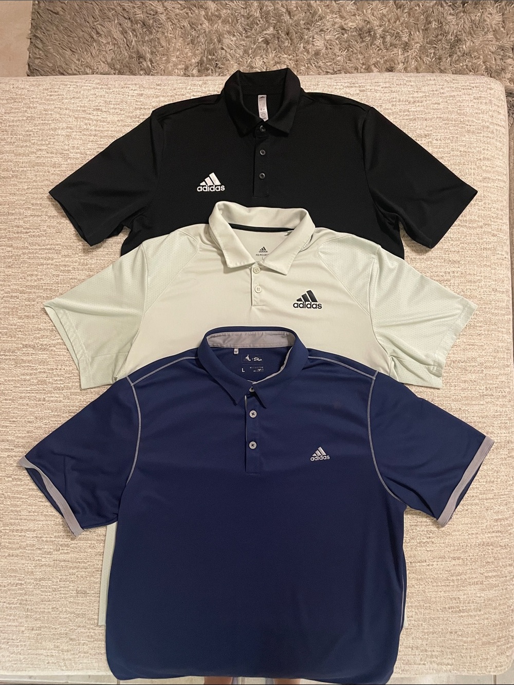 Adidas Mens Performance Polo Shirts Lot of 3 Black , Navy & Mint Green
Size L - Picture 2 of 14